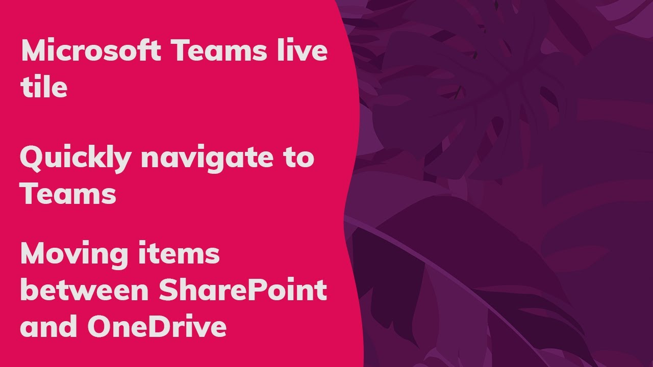 Update 70: Microsoft Teams Live Tile in Workspace 365