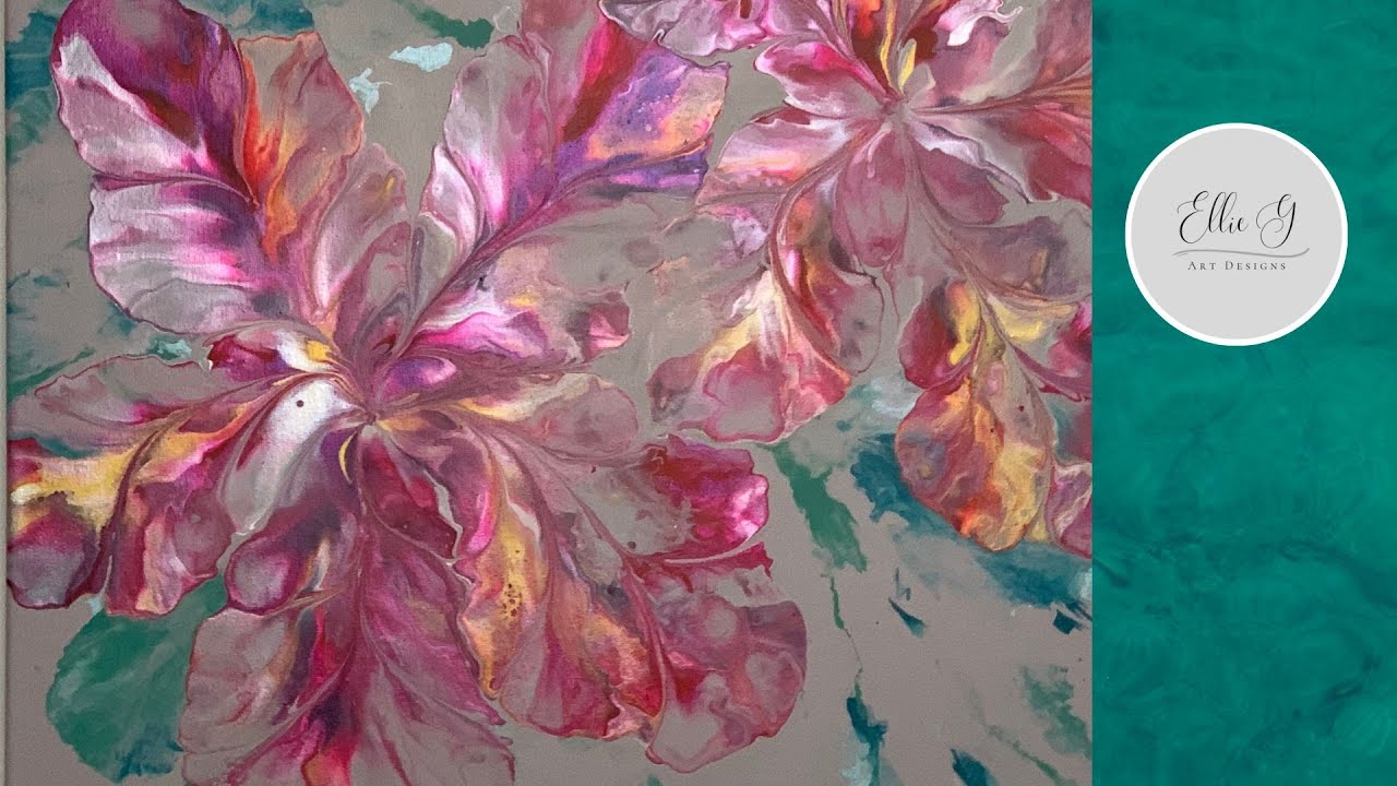 A TROPICAL ESCAPE. Dutch pour bloom, fluid art, acrylic painting, abstract and modern art, pour art.