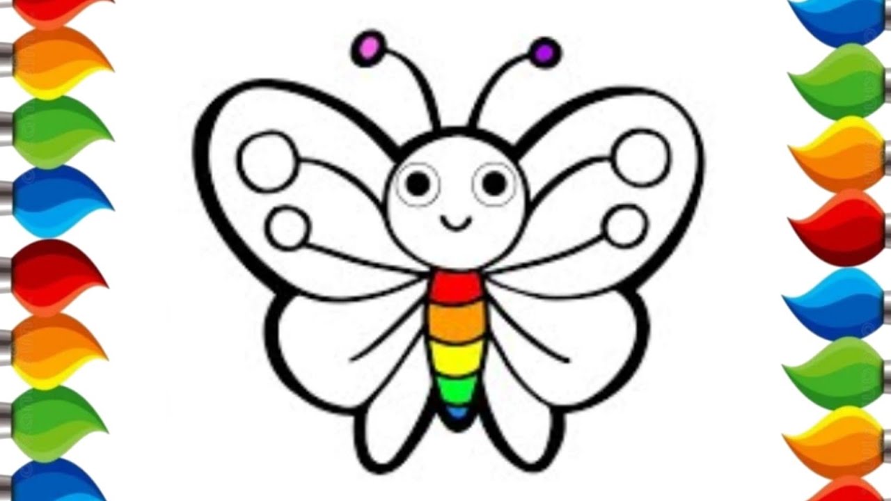 How to Draw a Colorful Butterfly | Easy Step by Step Tutorial #cute