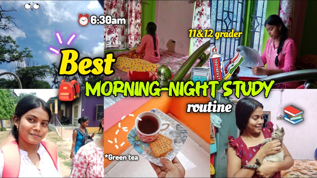 🎒6:30am*Perfect*🍉MORNING-NIGHT Study 🌻Timetable for Class 11&12 students||⏰6 HOURS Study #studyvlog