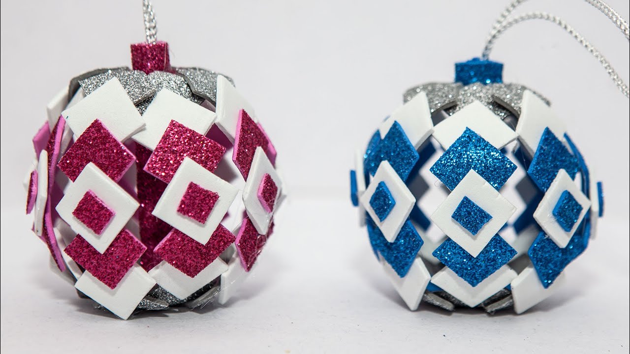 🎄 НОВОГОДНИЕ ИГРУШКИ ИЗ ФОАМИРАНА 🎄 Glitter Foam Ornaments 🎄| Christmas Decor