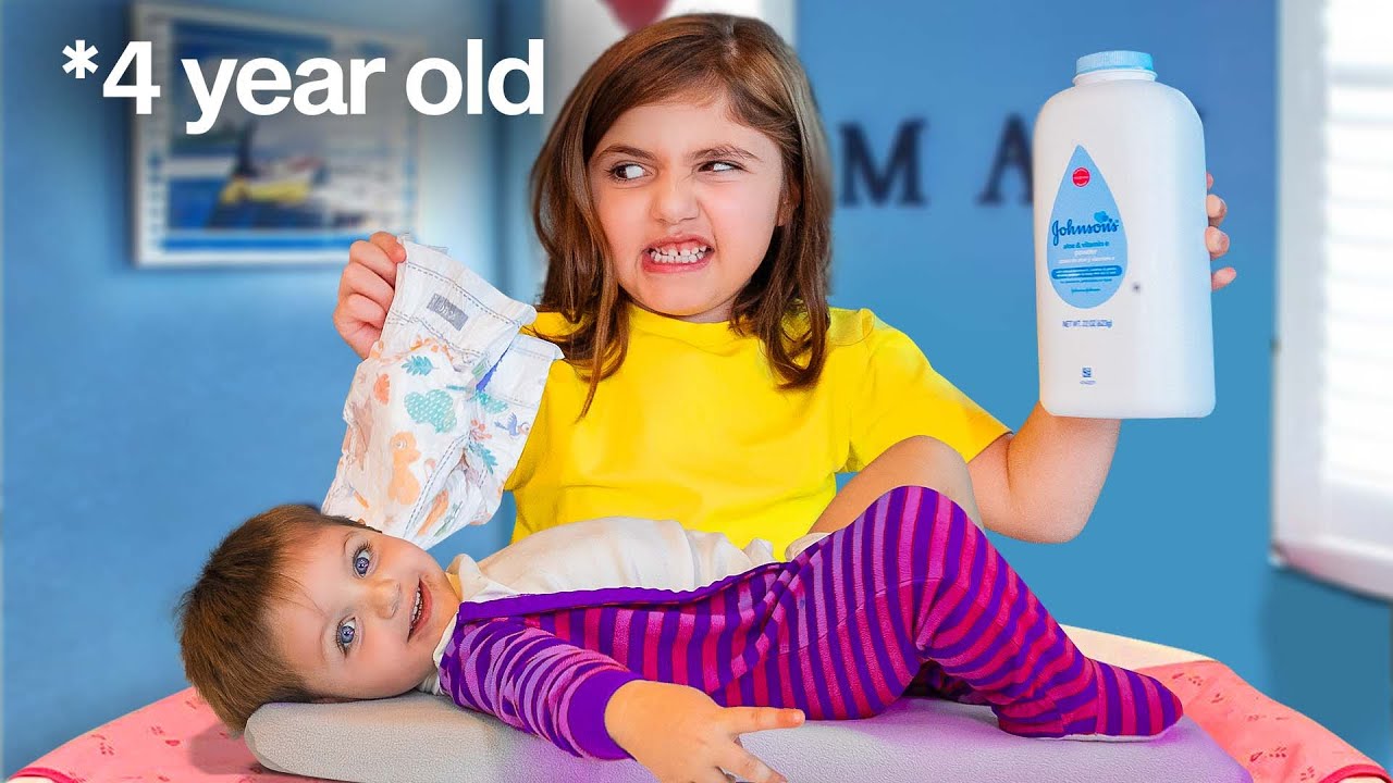 4 Year Old Becomes a Mom for a Day!