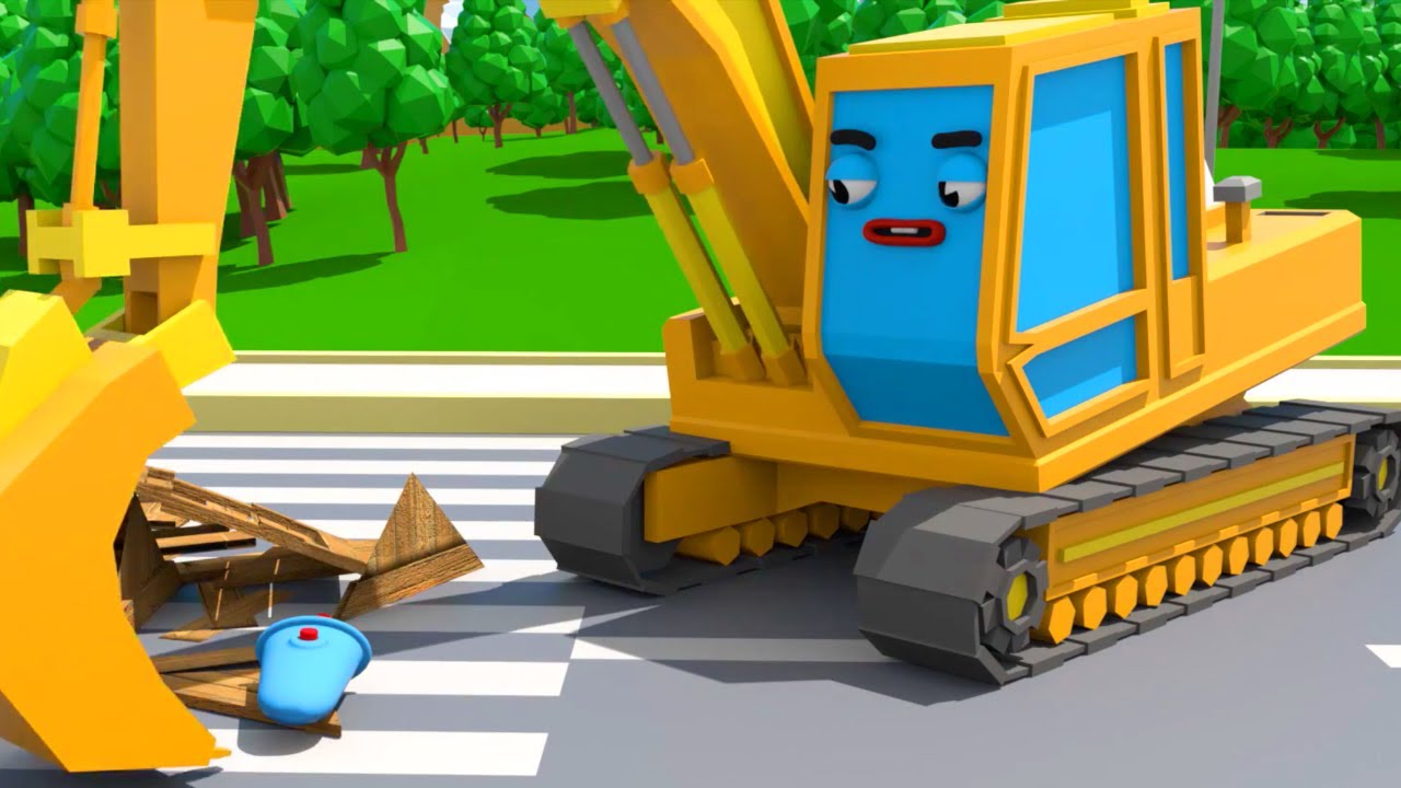 Excavator Finds The Magic Remote - Cars Town - Cartoons for Kids