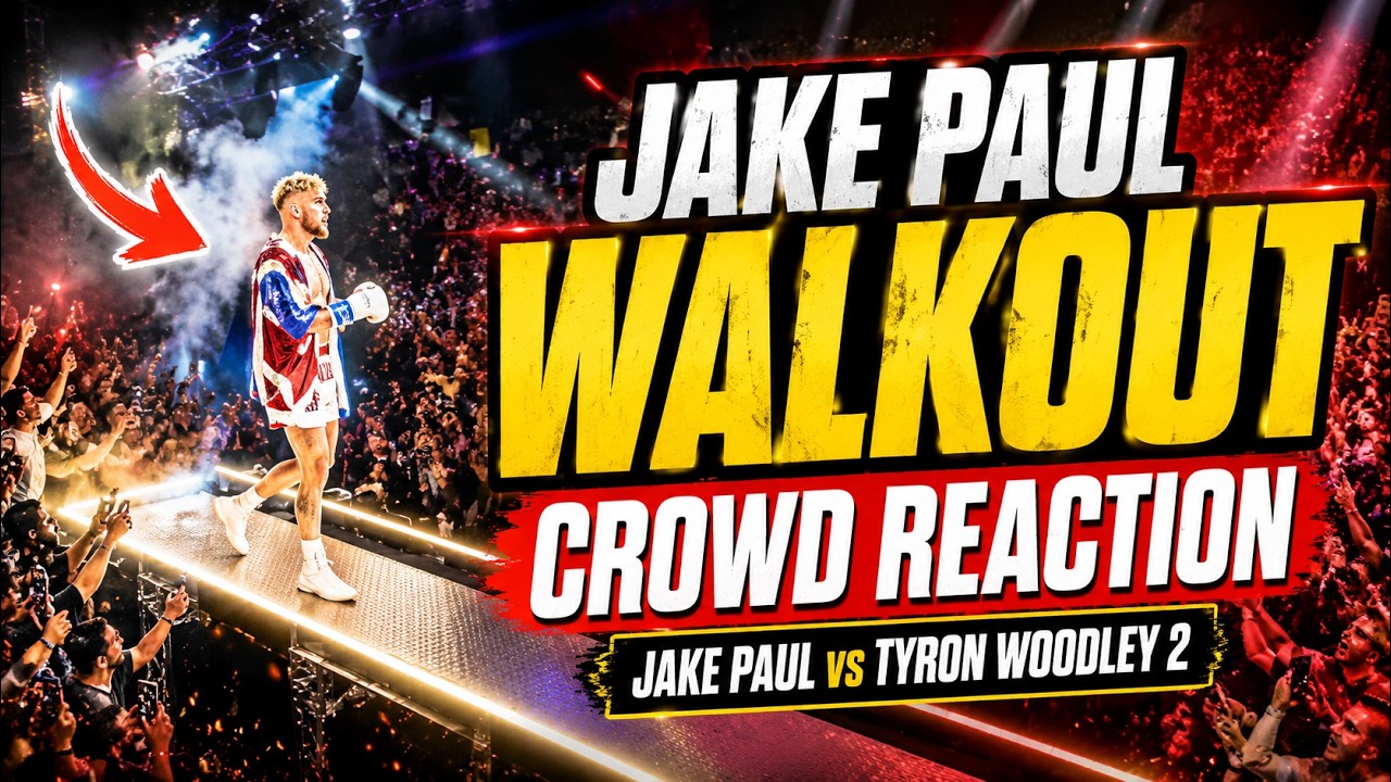 Jake Paul walkout crowd reaction Jake Paul vs Tyron Woodley 2