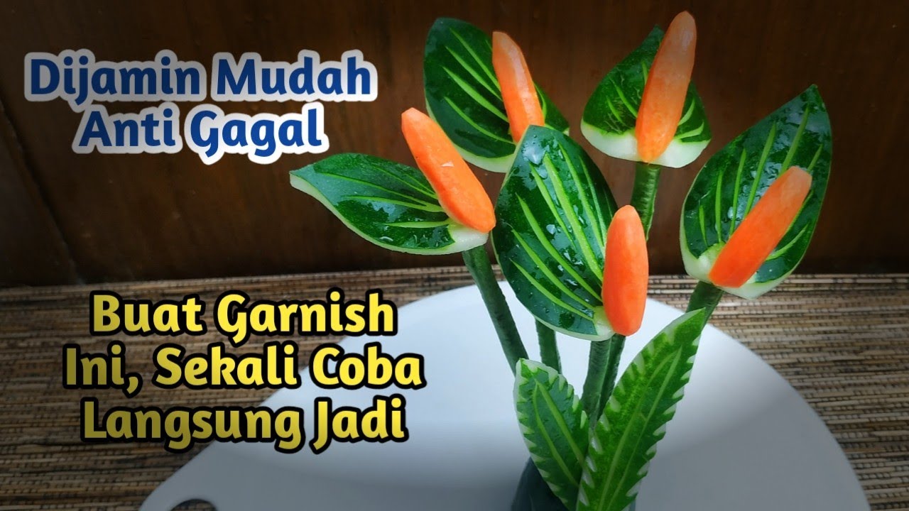 HIASAN TUMPENG BUNGA ANTHURIUM LUCU BANGET// CUCUMBER AND CARROT GARNISH