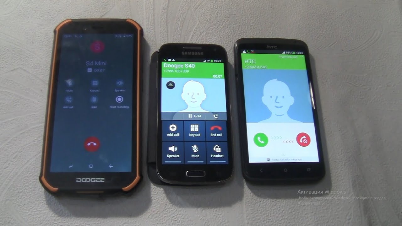 Incoming call&Outgoing call Samsung S4 fake call at the Same Time DOOGEE S40 +HTC+Samsung S4 Mini