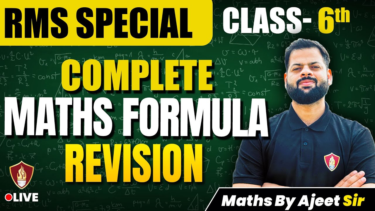 Complete Maths Formula Revision | RMS Entrance Exam Preparation | Class 6