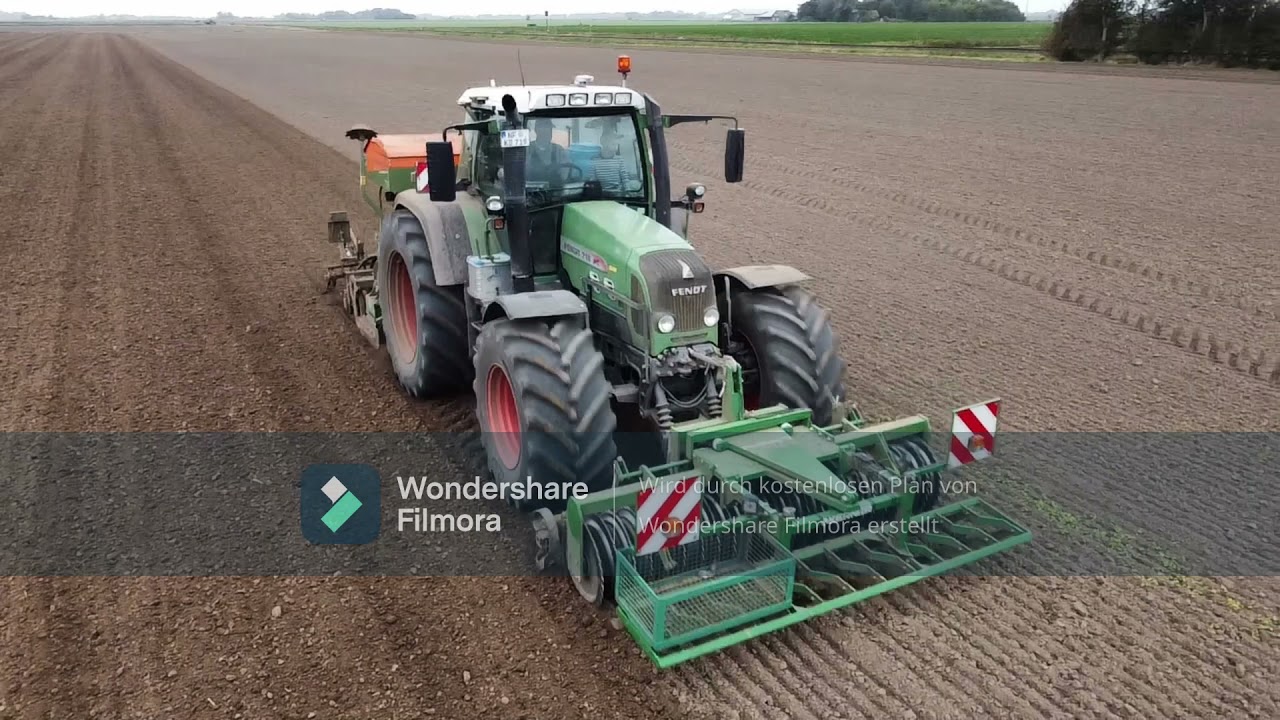 Weizenaussat 2021 mit Fendt 718 Vario tms und Amazone AD-P 3000 super
