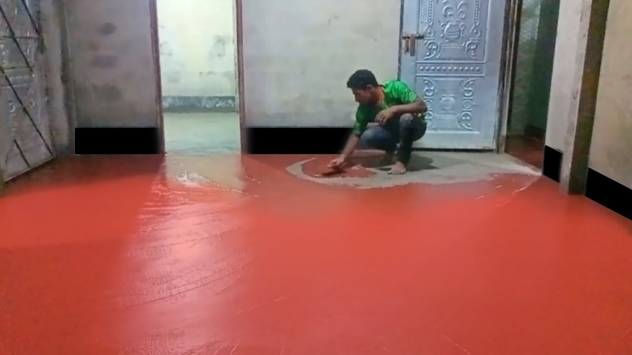 Traditional Red Oxide Flooring Method | How To Do Red Oxide Floor 