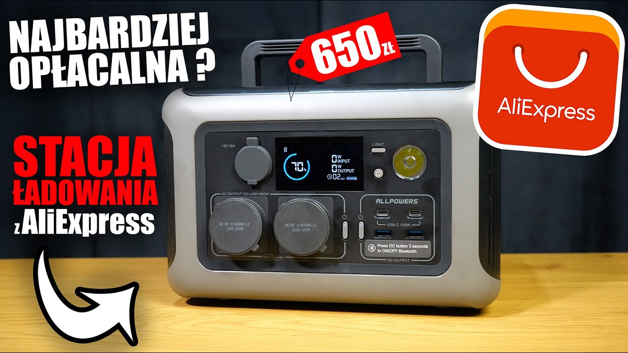 Najbardziej Opłacalna Stacja Zasilania z AliExpress? - Test AllPowers R600