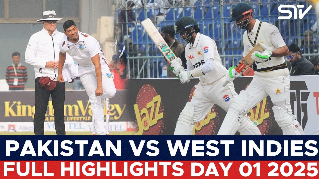 Full Highlights | Pakistan vs West Indies | Day 01 | 1st Test 2025 | M3L1K