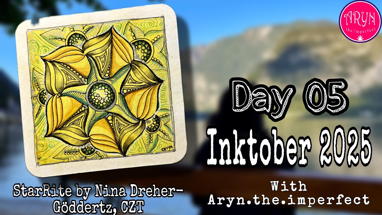 Inktober 2025 Day 05 StarRite | Draw with Aryn | zentangle inspired Art #inktobertangles2025