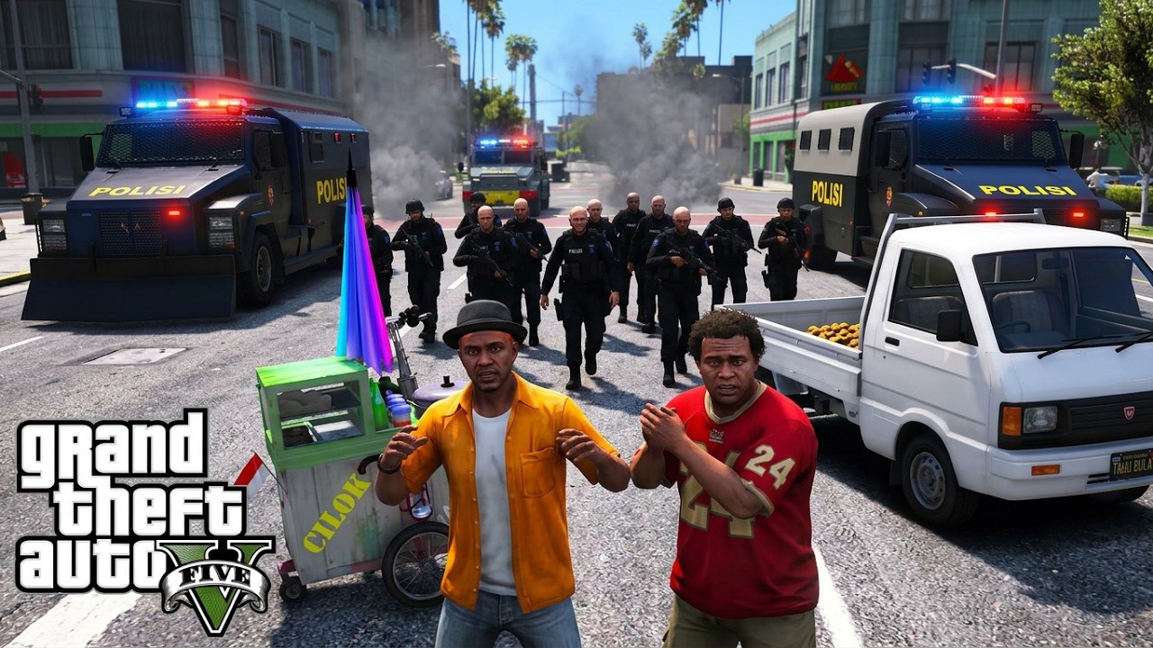 Demo Penjual Tahu Bulat Dan Penjual Cilok || GTA 5 Mod Indonesia