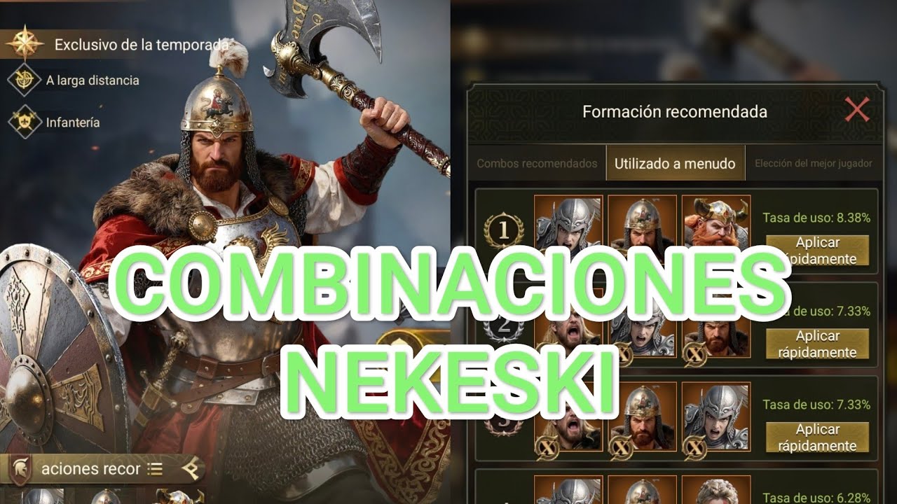 Combinaciones NEVESKI Héroe sx27 de rise of castles