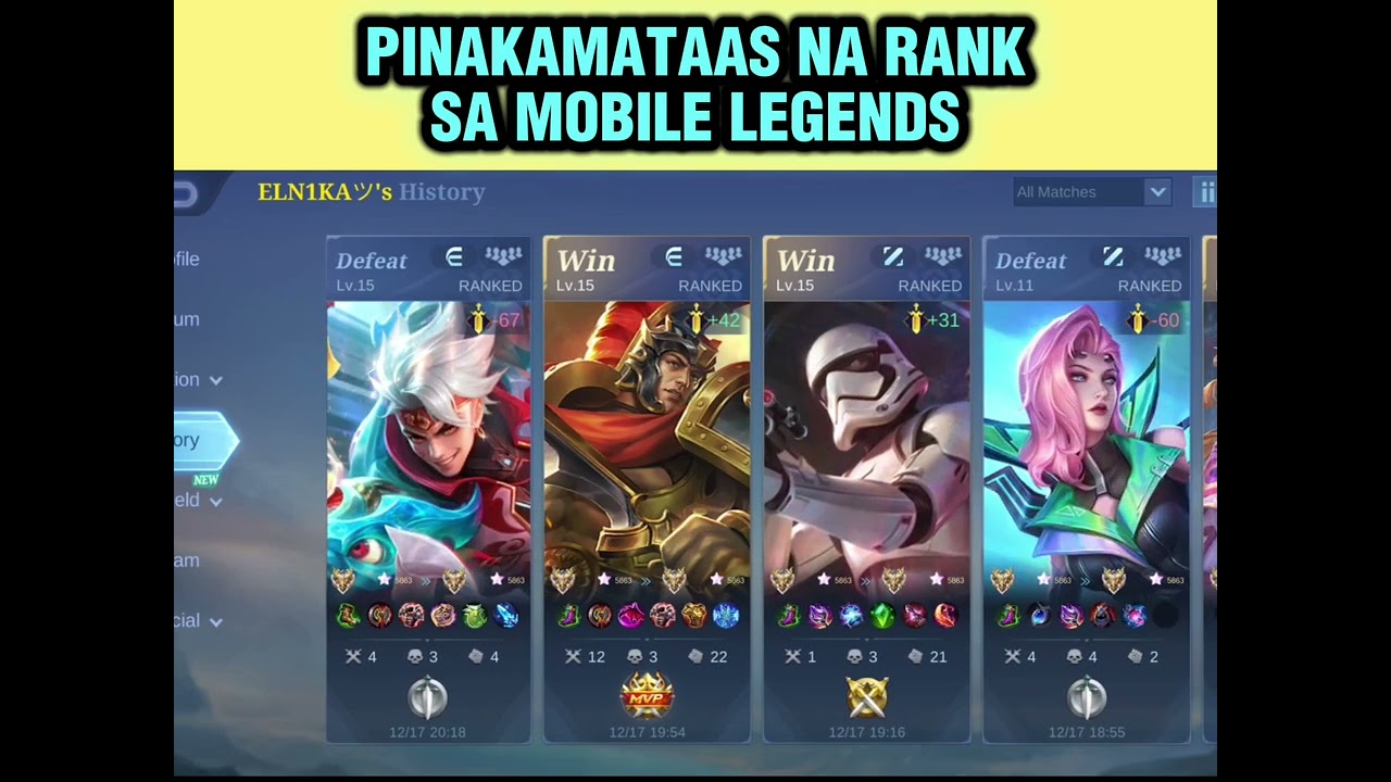 Highest Rank in Mobile Legends MLBB 