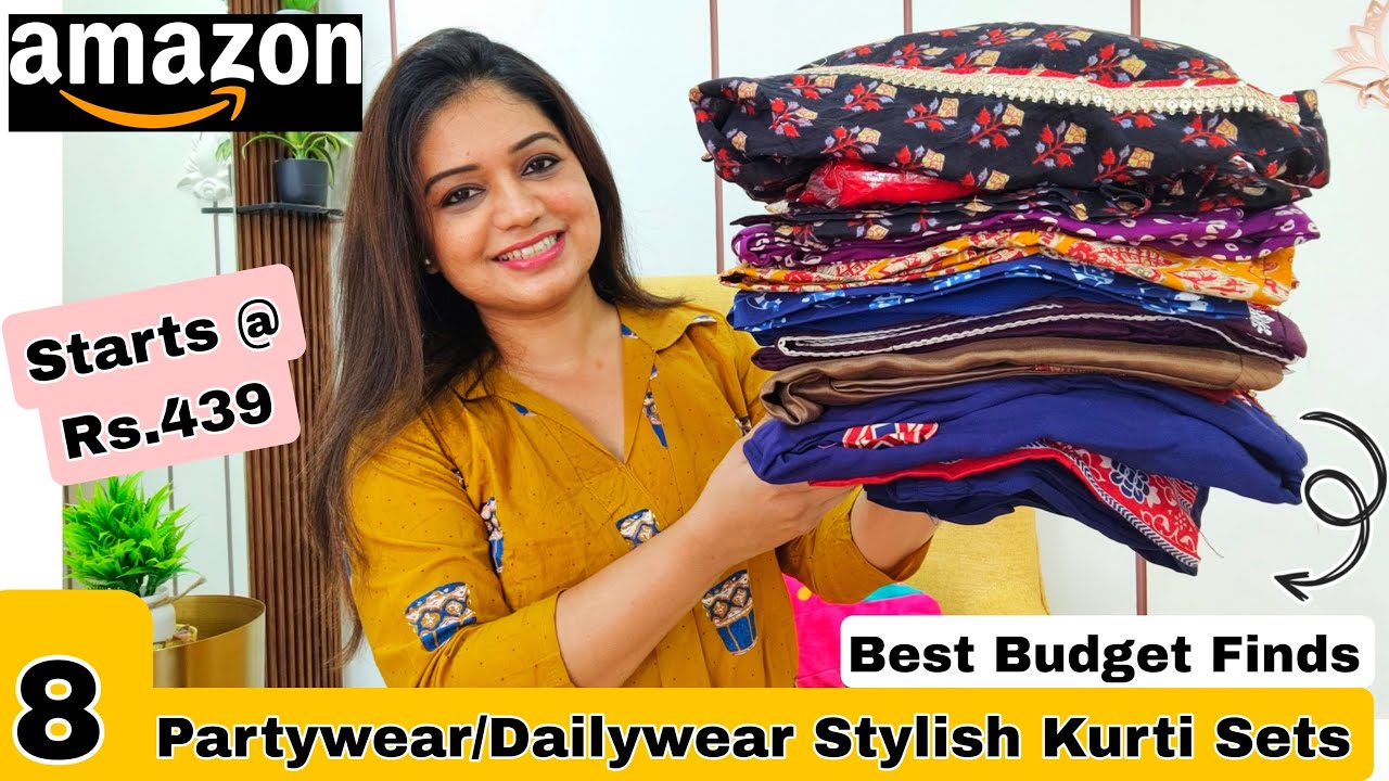😃 Amazon Huge 8 Partywear Kurta Sets, Kurtis & Summer Kurti Haul |❤️ Amazon Haul