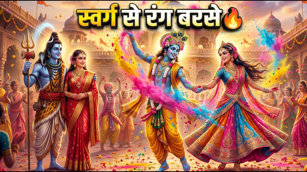 स्वर्ग से देखे देवता 🌸 | Radha Krishna Holi DJ Remix 2026 🔥Braj Ki Rangili Holi 🌸
