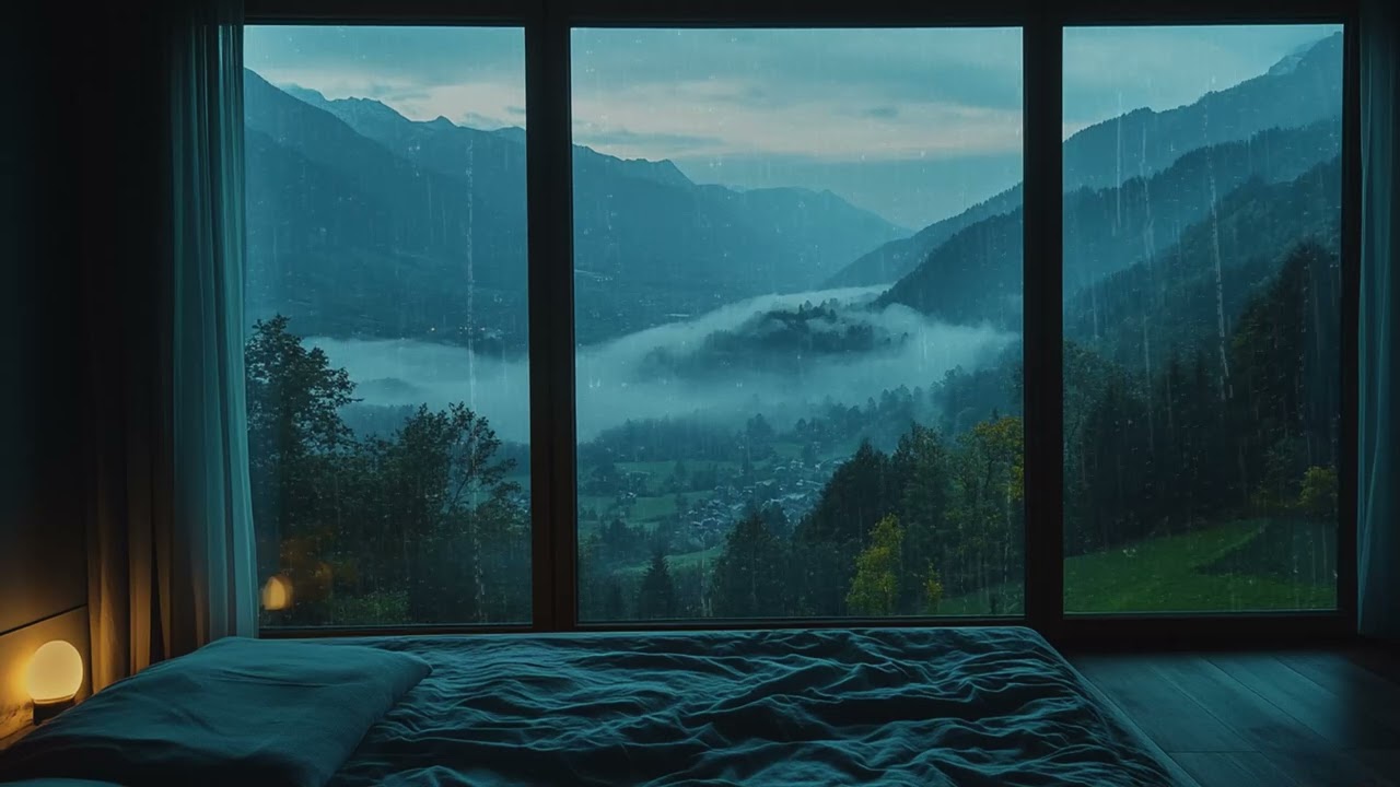 Blue Hour Rain from a Cozy Backyard 🌧️ Soothing Rain Ambience for Sleep & Relax