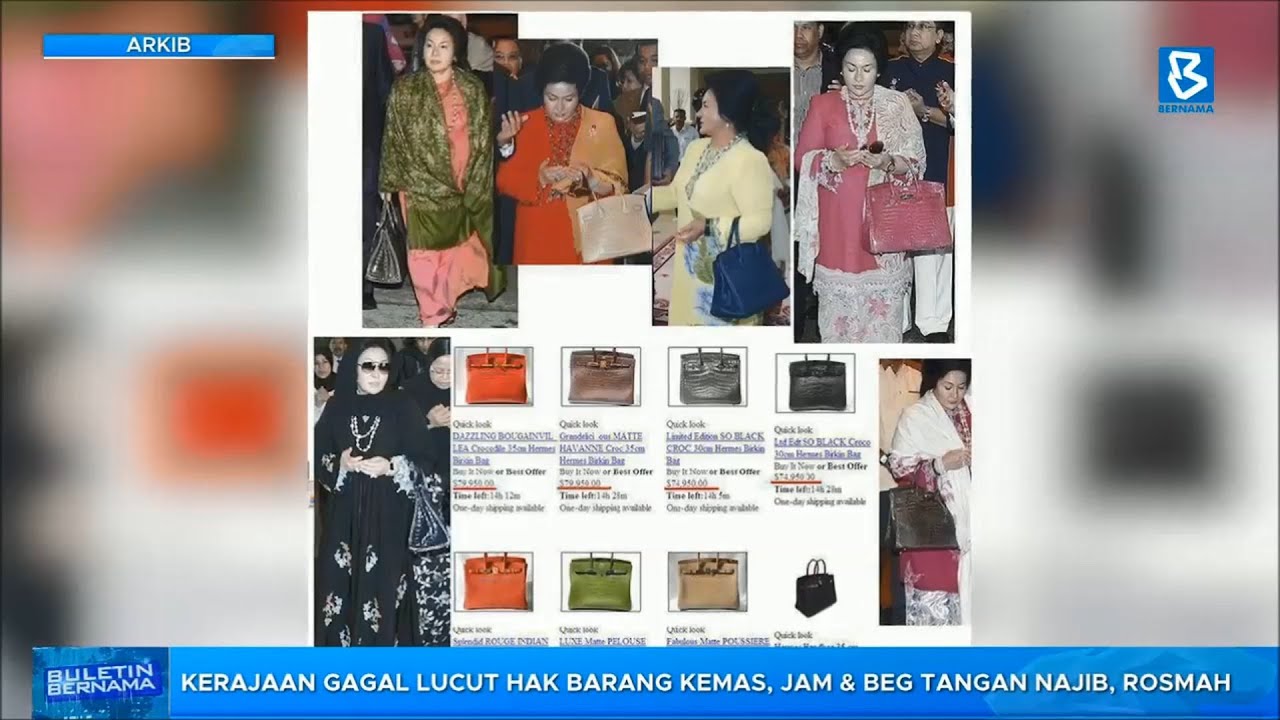 Kerajaan gagal lucut hak barang kemas, jam dan beg tangan milik Najib, Rosmah