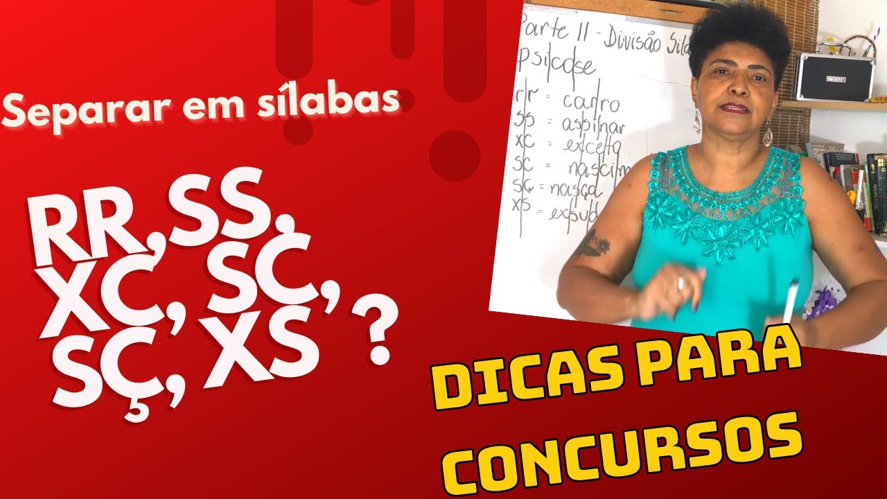 Divisão silábica 2 -   Como separar em sílabas os DÍGRAFOS  RR, SS, XC, SC, SÇ, XS  Português Fácil