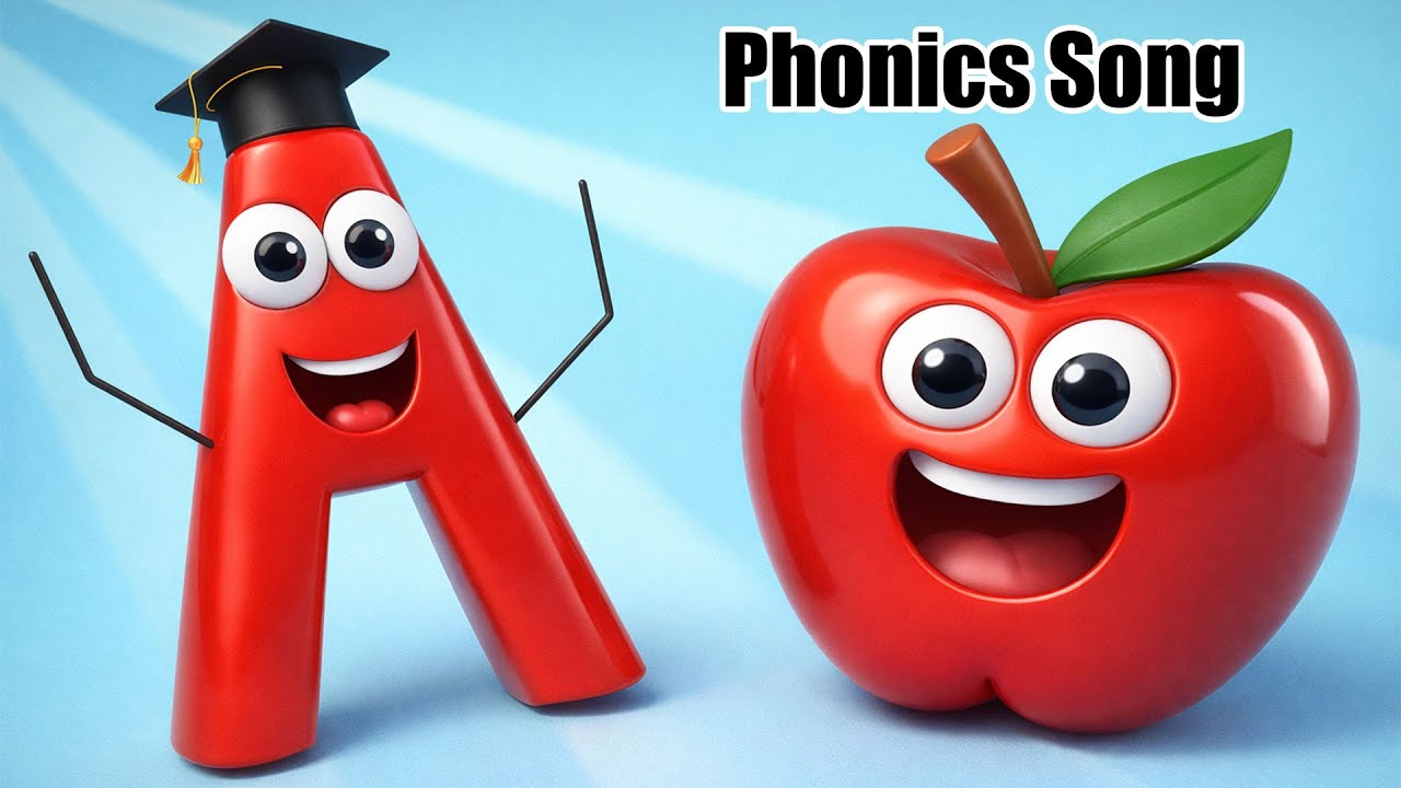 A for apple | ABC Song with Words 🅰️🅱️🅲 | ABC Phonics Song for Toddlers | Fun Baby Learning Song