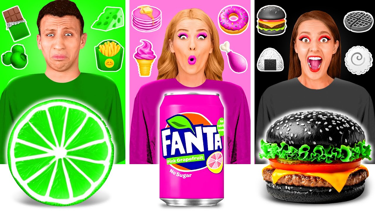 24 Часа Едим Еду Одного Цвета Челлендж | Съедобная Битва от Funny Funny