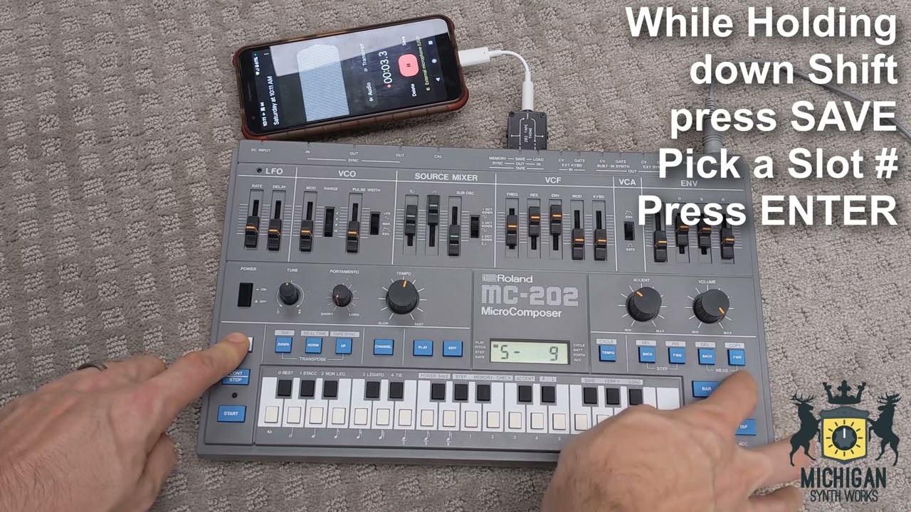 MC-202 Pattern back up to cell phone