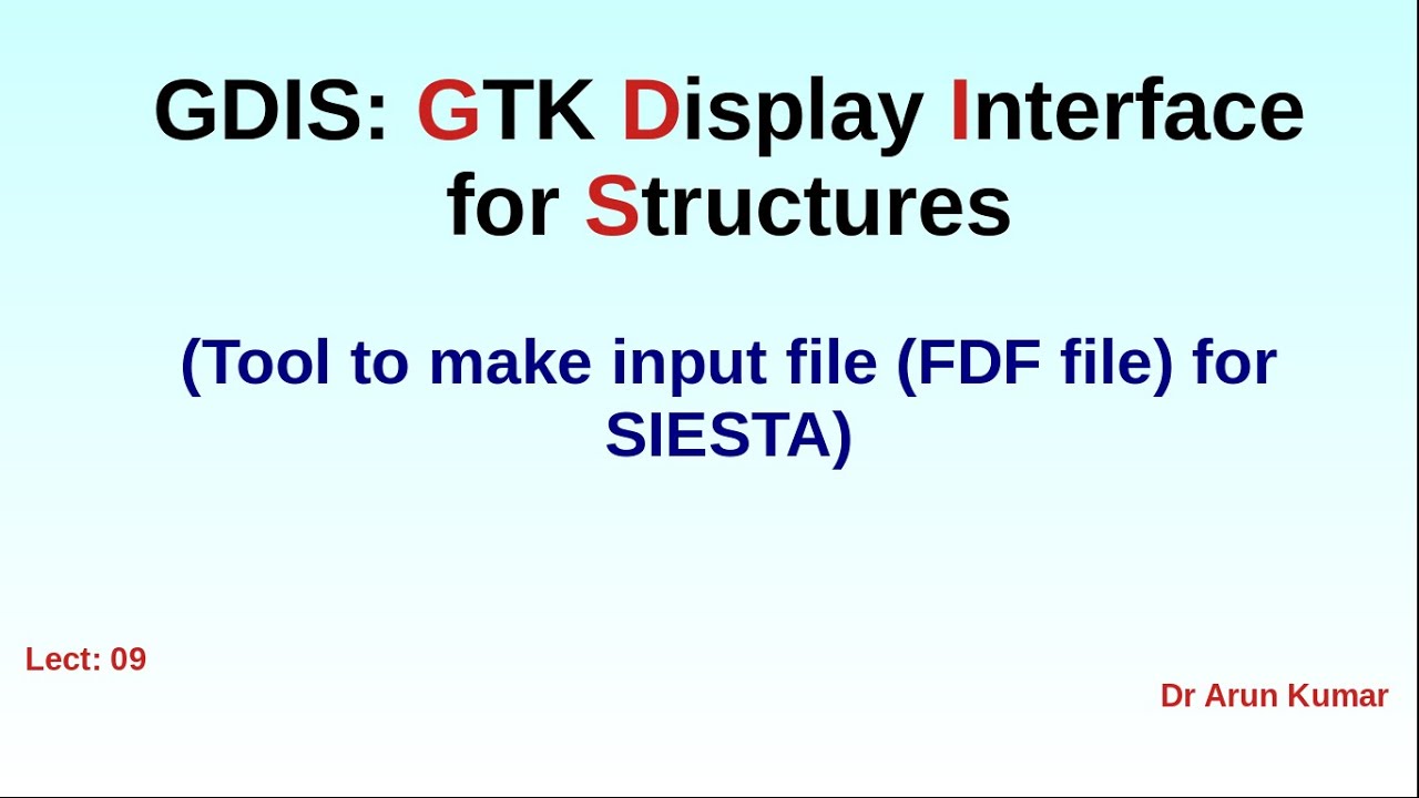 GDIS: Tool to make fdf file for SIESTA