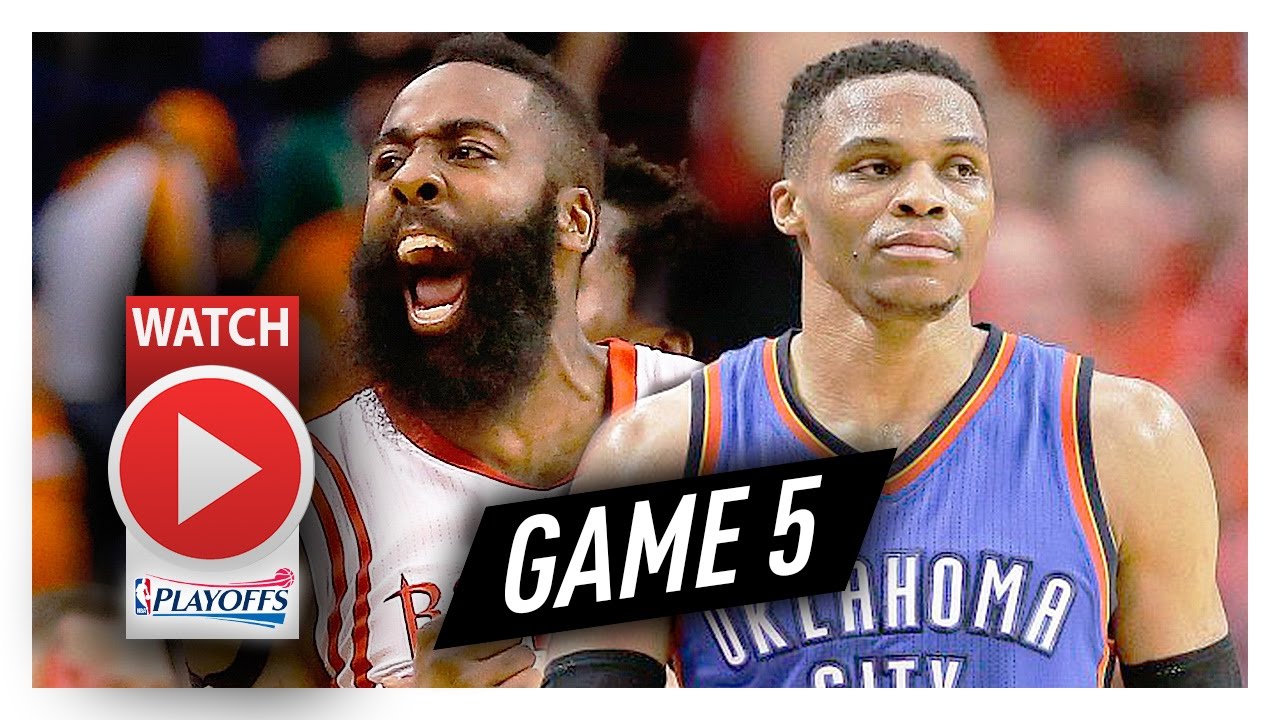 Russell Westbrook vs James Harden Game 5 MVP Duel Highlights (2017 Playoffs) Thunder vs Rockets