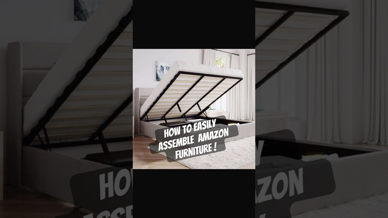 Allewie Queen Size Lift Up Storage Bed, Modern Wingback Headboard. #amazon #unboxing