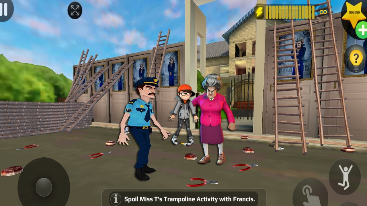 Scary Teacher 3D - троллинг мисс Т, множество лестниц и ловушек (мод-меню), часть 6021 #scaryteac...