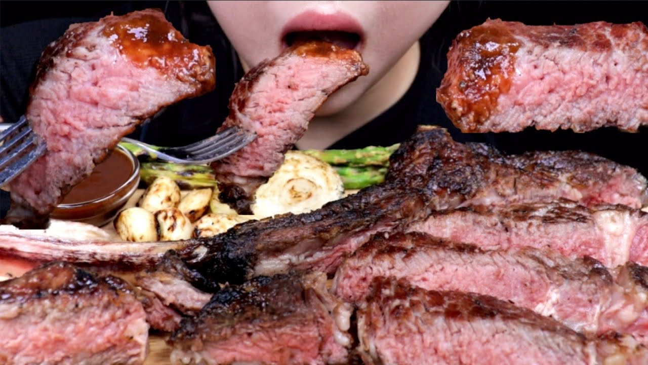 ASMR TOMAHAWK STEAK 토마호크 스테이크 리얼사운드 먹방 EATING SOUND MUKBANG