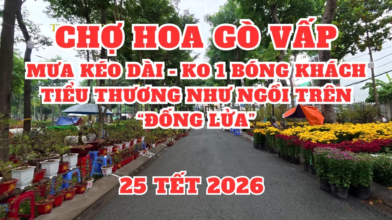Chợ hoa Gò Vấp 24 tết mà vắng queo, đìu hiu, buồn bã