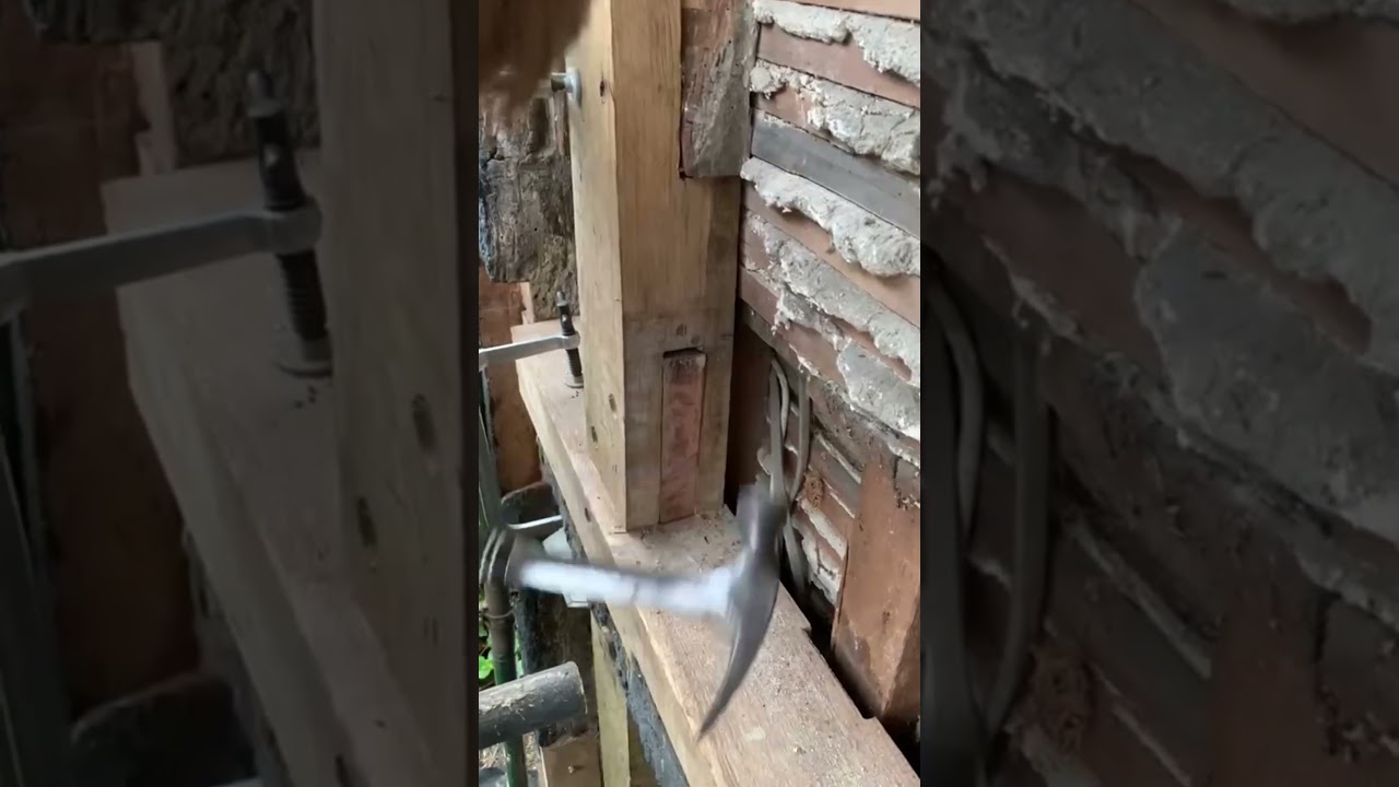 Will demonstrates how to install a drop tenon #timberframe #periodproperty #craftmanship