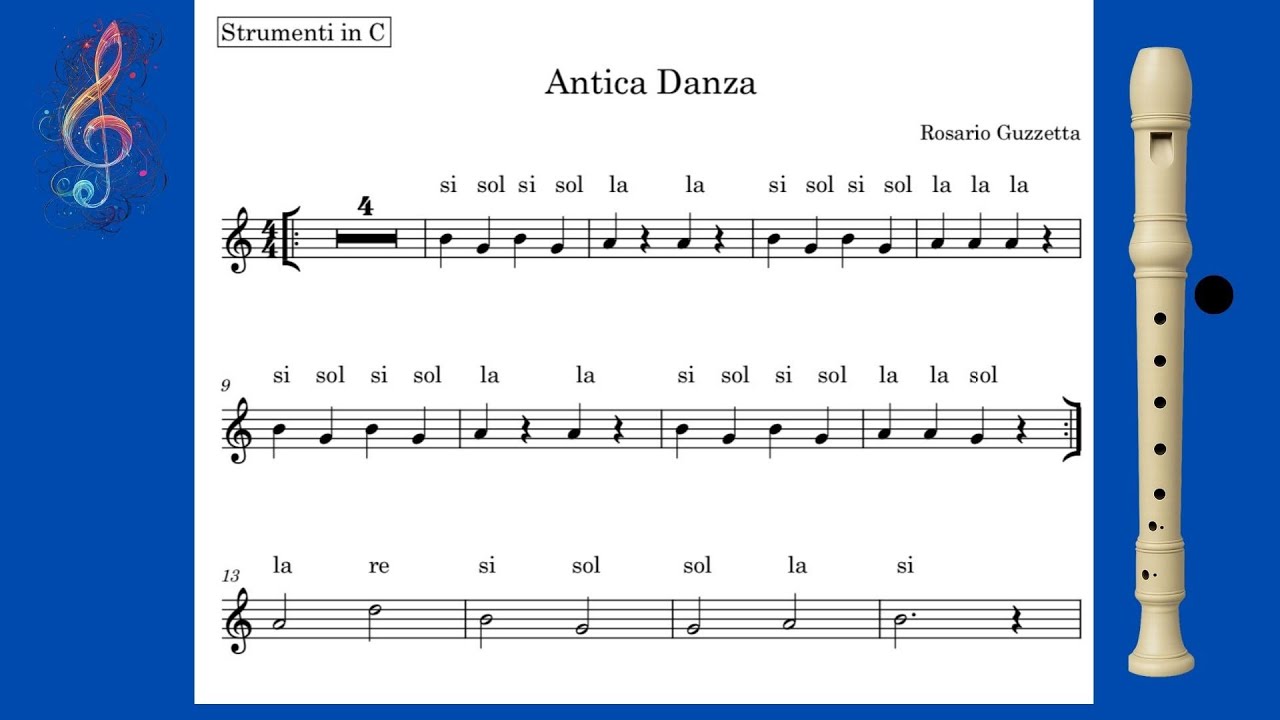 Antica Danza – Brano facile per flauto dolce | Spartito 🎵
