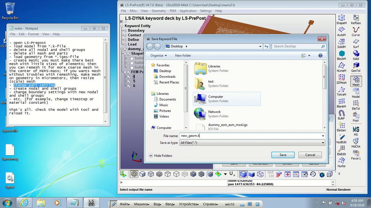 MEMS dynamics modeling in LS-DYNA
