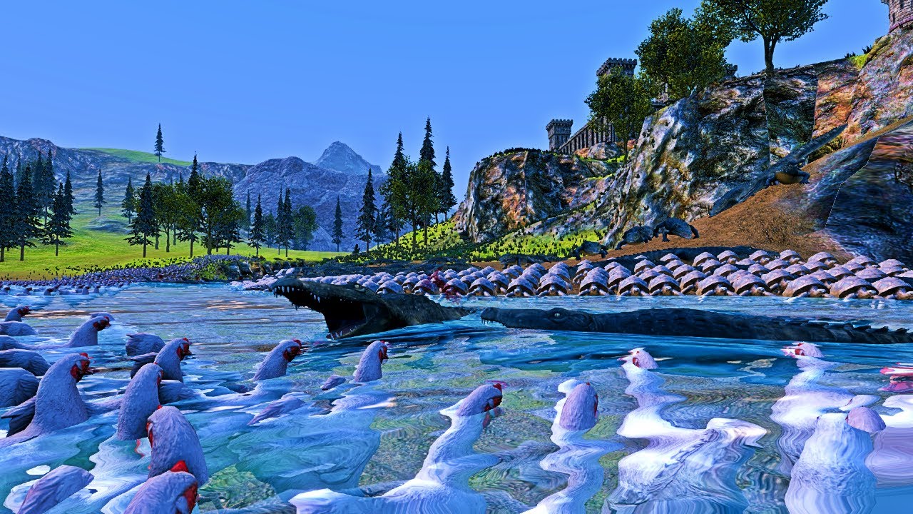 30,000 Chickens lay siege to Bear King's Castle - Ultimate Epic Battle Simulator UEBS