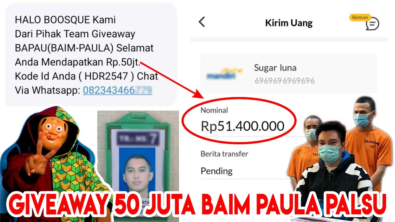 GIVEAWAY 50 JUTA BAIM WONG - PAULA PALSU | Tipu Menipu Eps 2.0