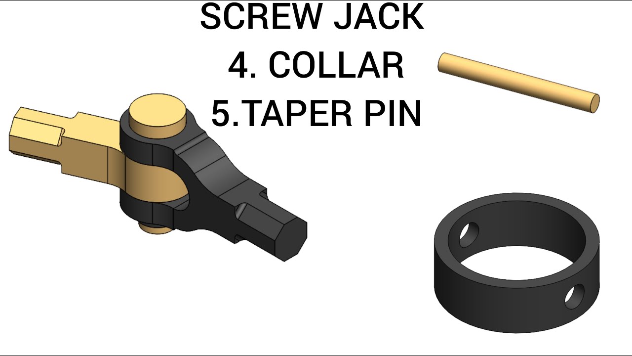 knuckle joint -collar & taper pin - solidworks