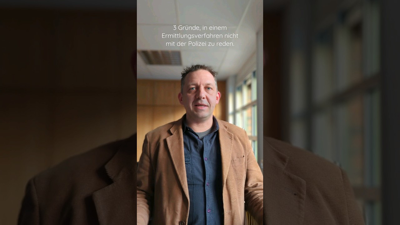 3 Gr&uuml;nde in einem Ermittlungsverfahren nicht mit der Polizei zu reden.