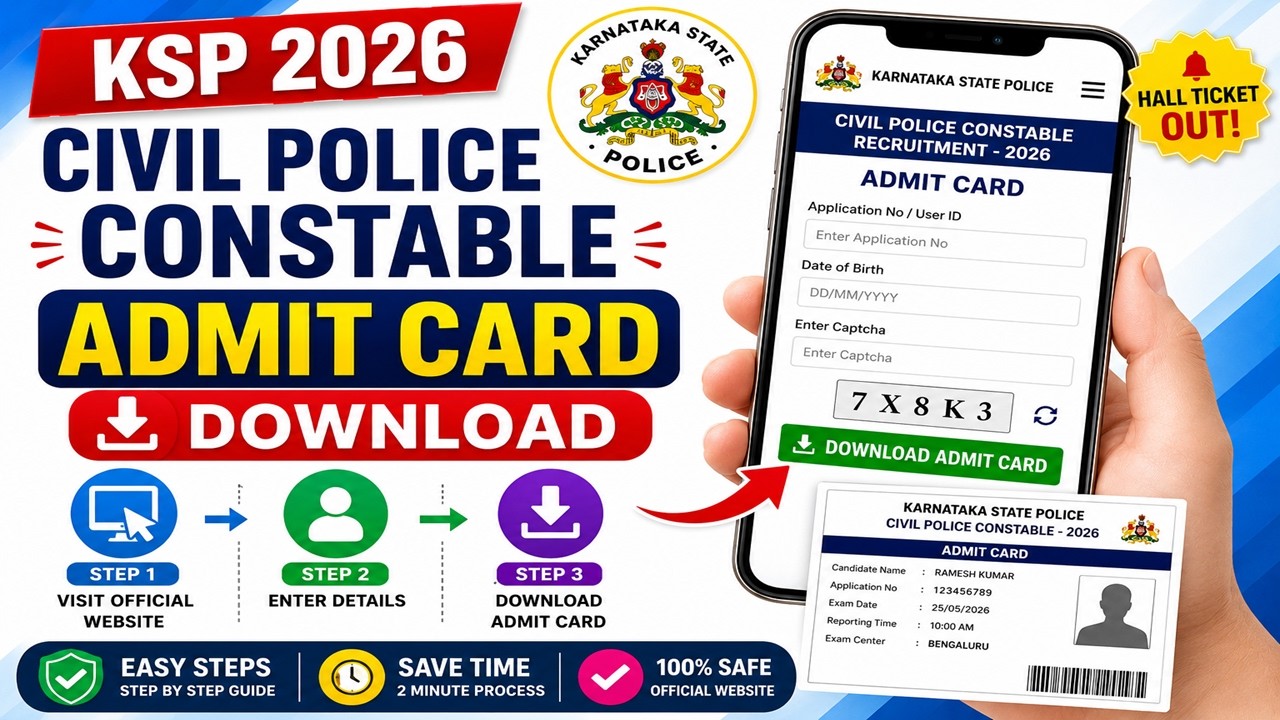 KSP Civil Police Constable Admit Card 2026 Download | Hall Ticket ಹೇಗೆ Download ಮಾಡುವುದು?