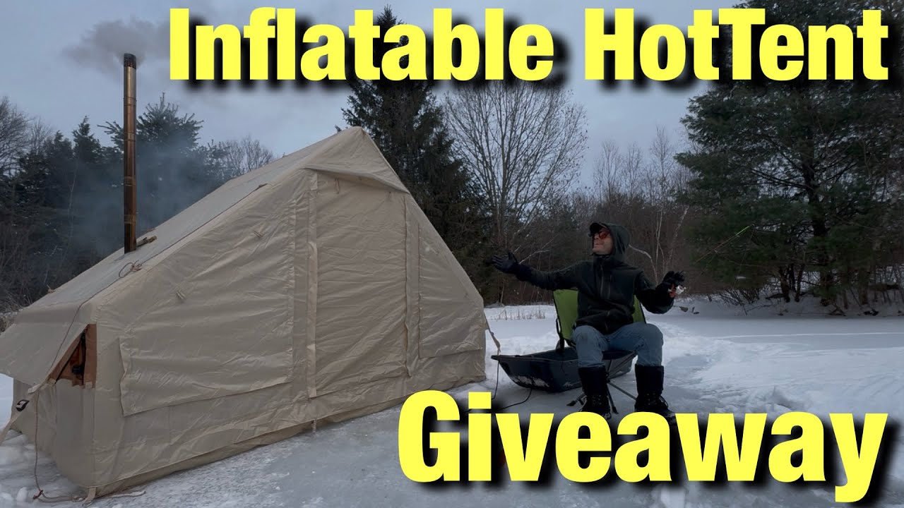 2 Days in AMAZON INFLATABLE HOT TENT WITH PELLET STOVE Giveaway