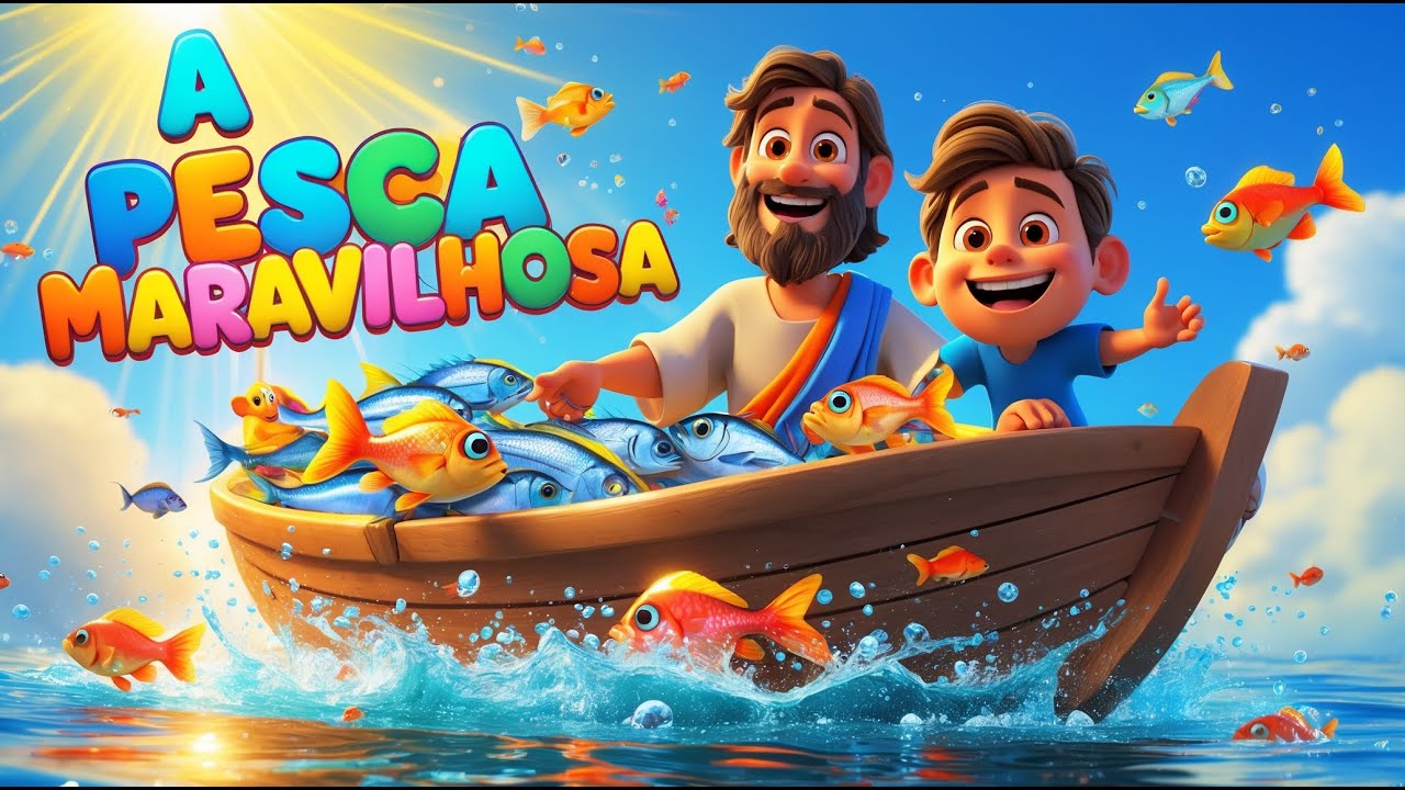 A Pesca Maravilhosa - Música Infantil Gospel - Pedro, Tiago e João no Barquinho