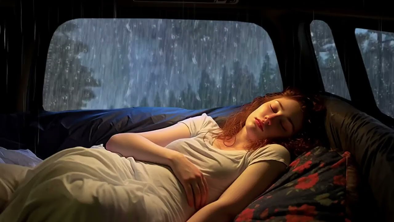 Nice Rain in Car at Night | Gentle Rainfall for Deep Sleep, Relaxation and Peaceful Moments
