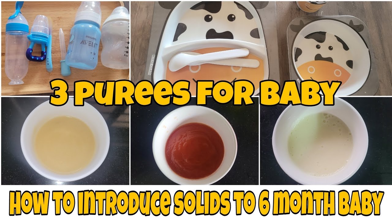 How to introduce solids to 6 months baby || How to make fruit and vegitable purees at home