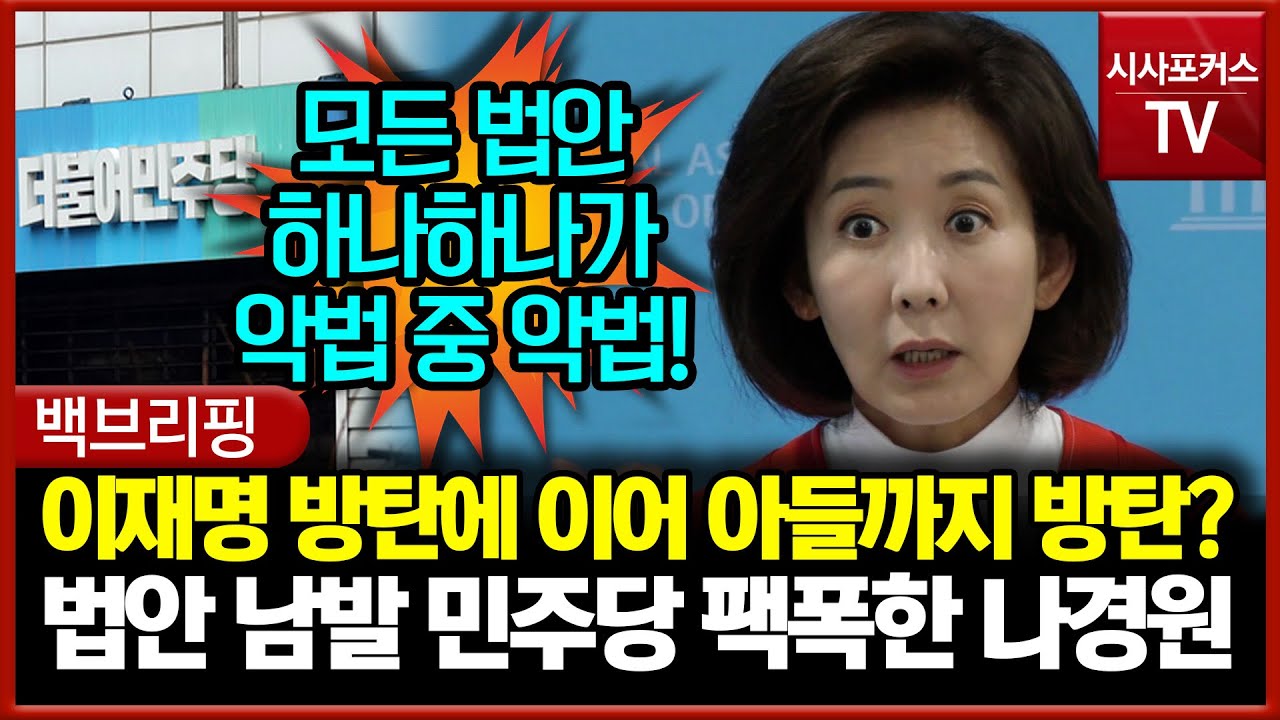 이재명 방탄에 이어 아들까지 방탄?... 법안 남발 민주당 팩폭한 나경원
