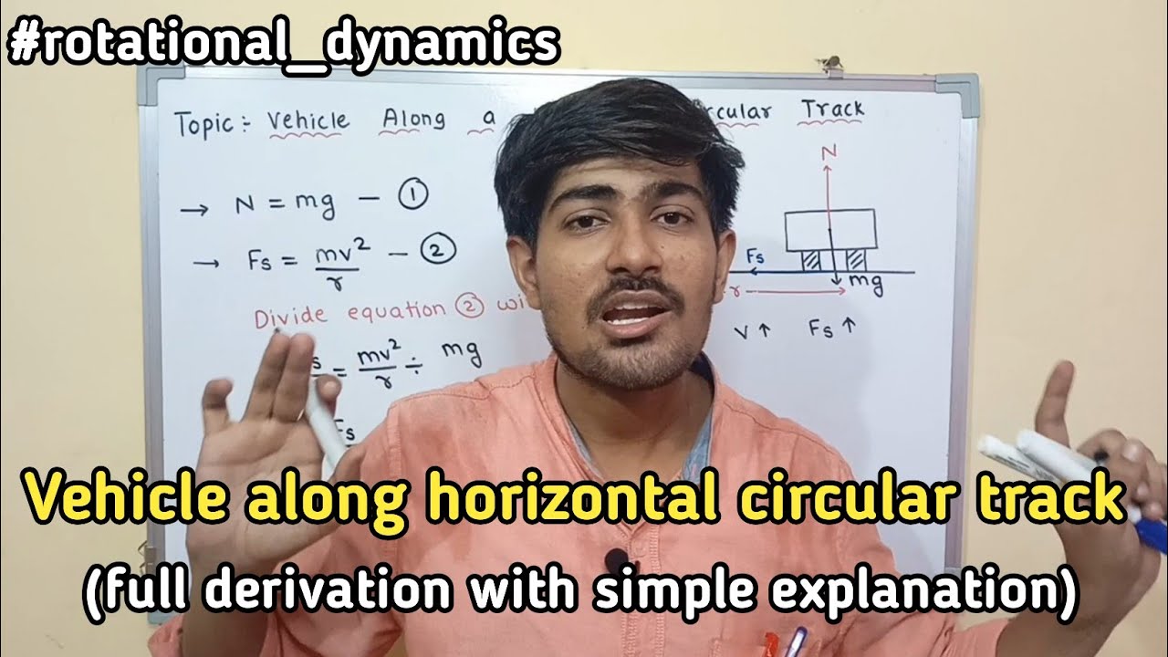 Vehicle moving along horizontal circular track | Rotational Dynamics