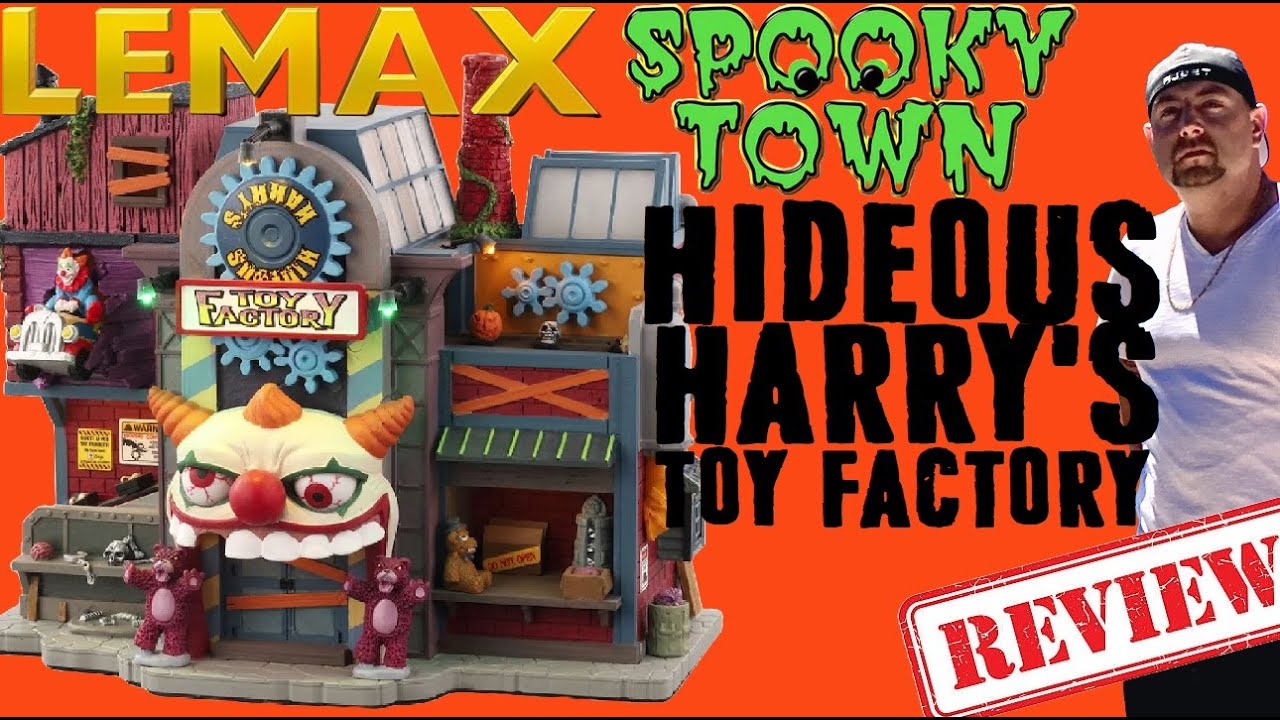 Halfway to Halloween A Look Back At Hideous Harry's Toy Factory Lemax Halloween Village from 2021