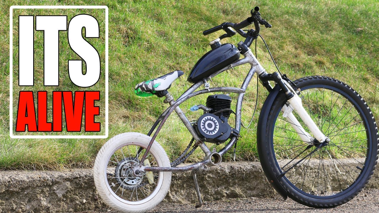 Making a Free 80cc Motorized Bike From Scrap Bikes