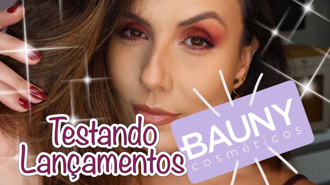 TESTANDO LANÇAMENTOS DA BAUNY: CONTORNO LÍQUIDO, PÓ POWDER BLUR, PALETA AURA, SOBRANCELHA E MAIS